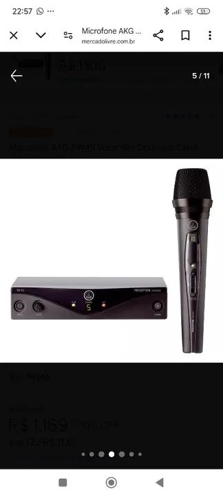 Microfone AKG PW 45 vocal Set Dinâmico cardioide cor preto  - Foto 6