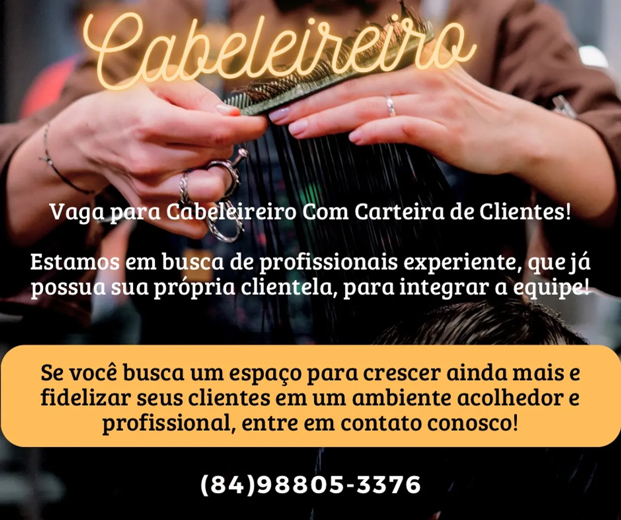 Cabeleireiro com carteira de clientes