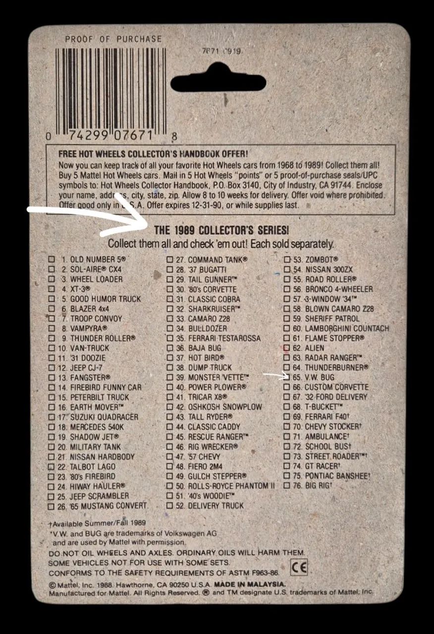 Hot Wheels Raro Speed Fleet VW Beetle VW Bug 1989 - Foto 6