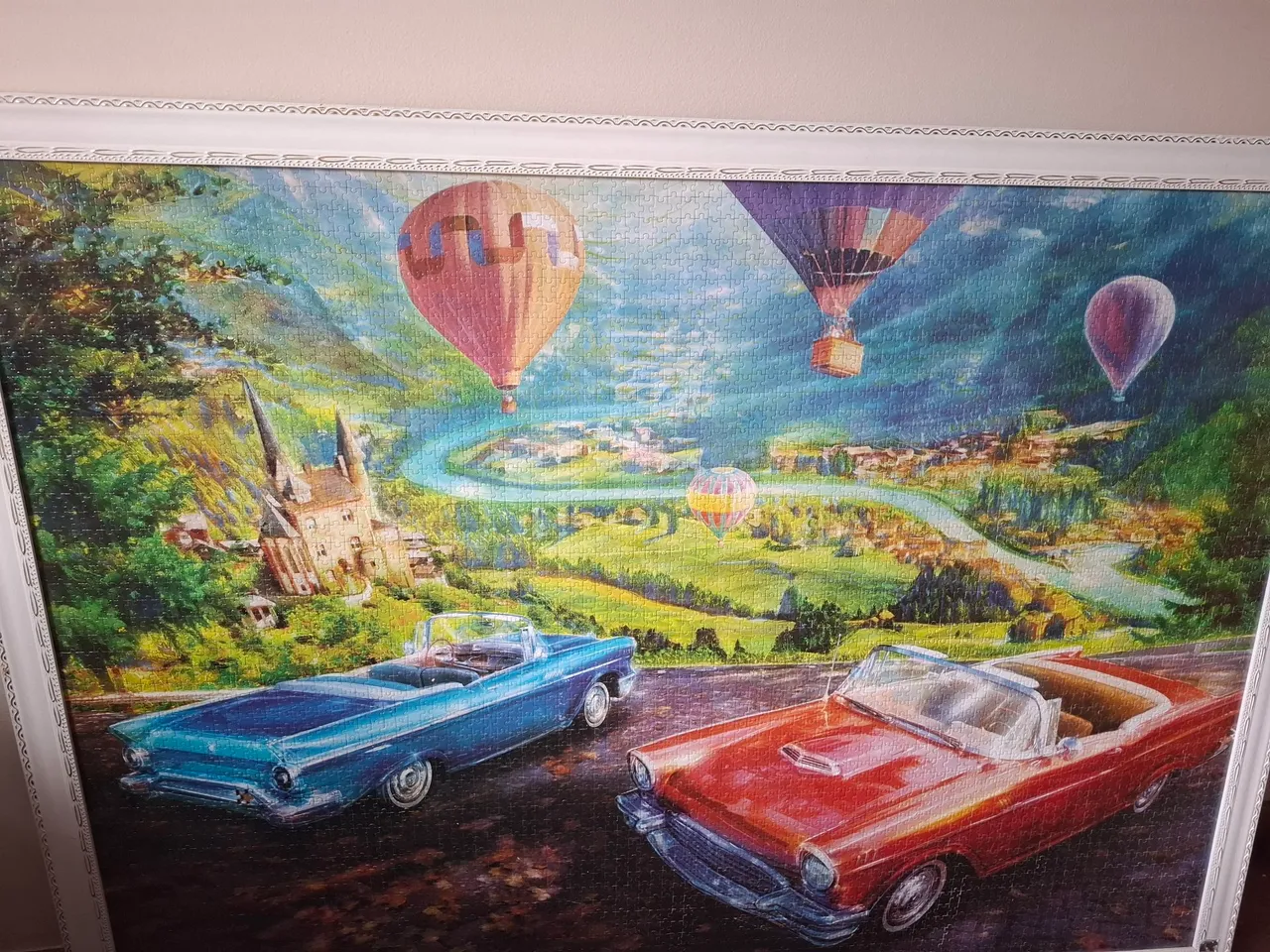 Quebra-cabeça Paisagem com Carros e Balões