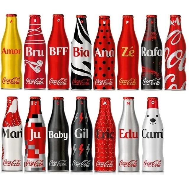 Mini garrafinhas da Coca-Cola Coleção "Galera" Personalizo com Nome - Orçamento mínimo
