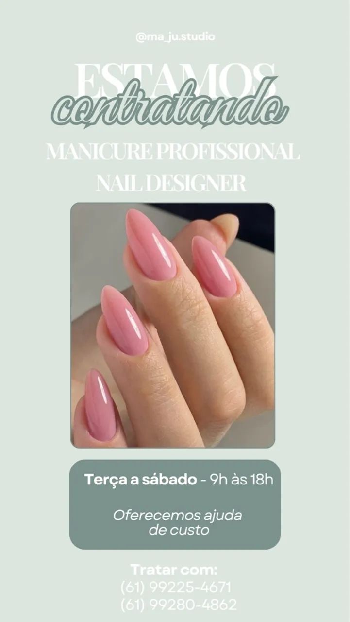 Manicure e Nail Designer - Contrata-se!