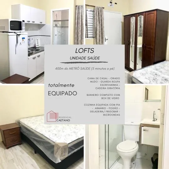 LOFTS - QUARTO+WC+COZINHA- MORE BEM- Perto do METRO, Sem FIADOR + contas inclusas +interne