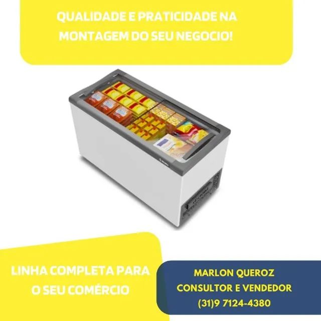 Freezer Horizontal Metalfrio Tampa de Vidro