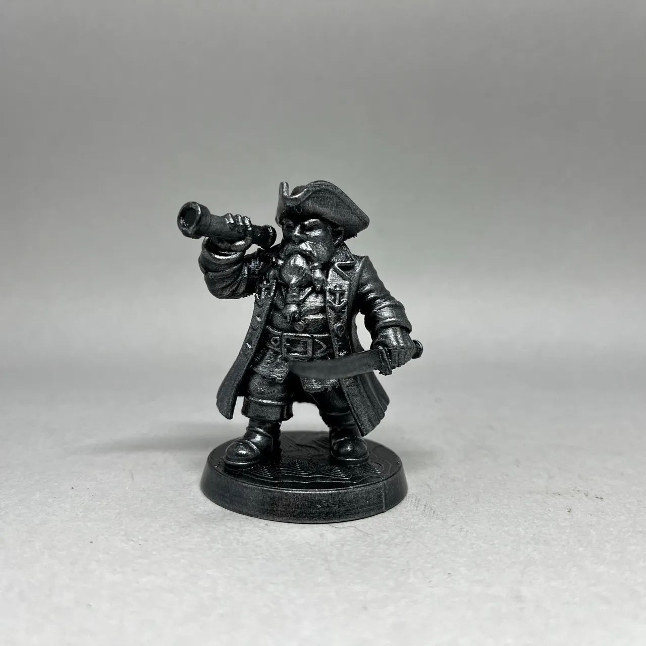 Miniatura Anão Capitão Naval Impressão 3D 