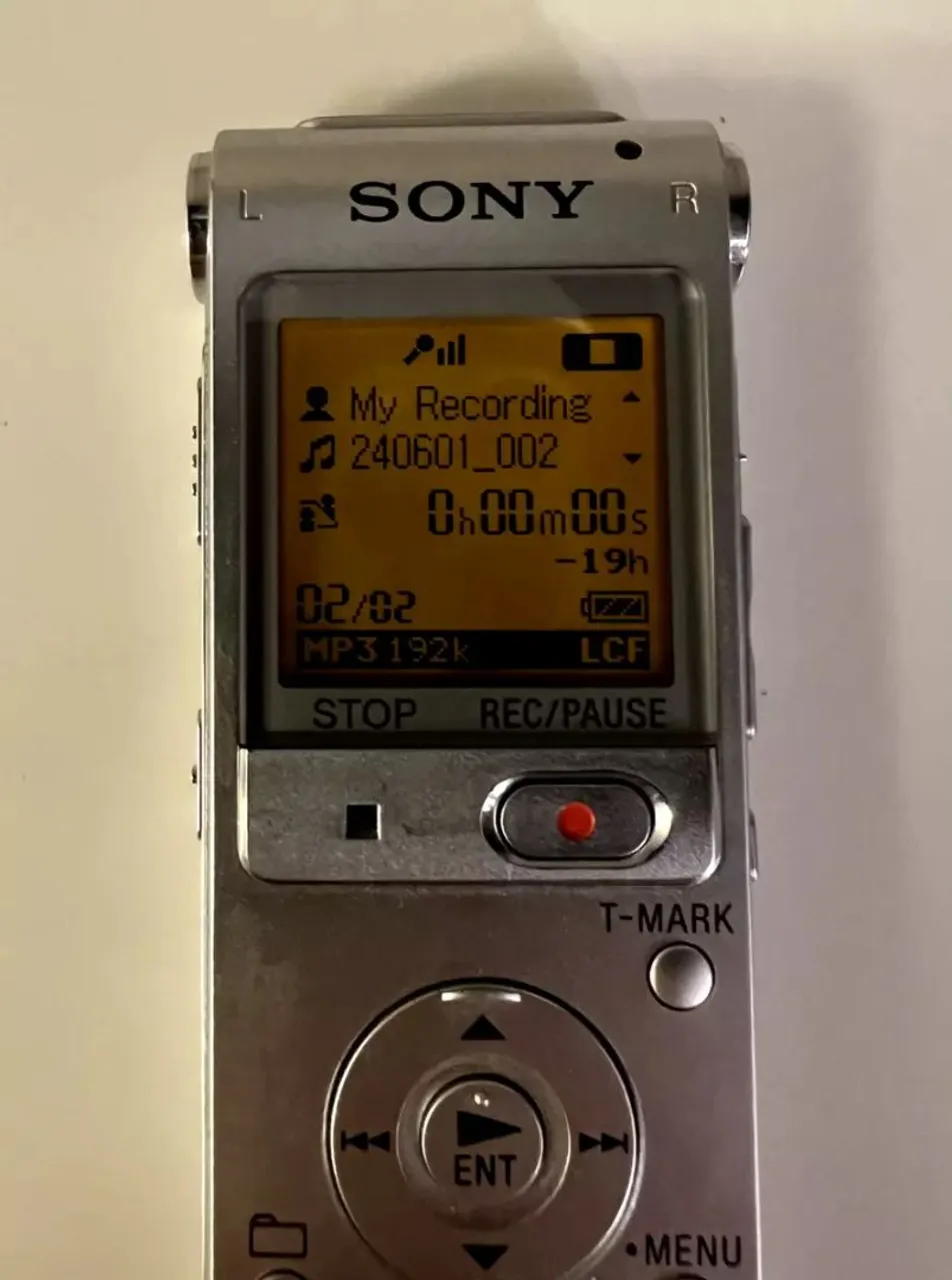 Gravador de áudio Sony - Novo