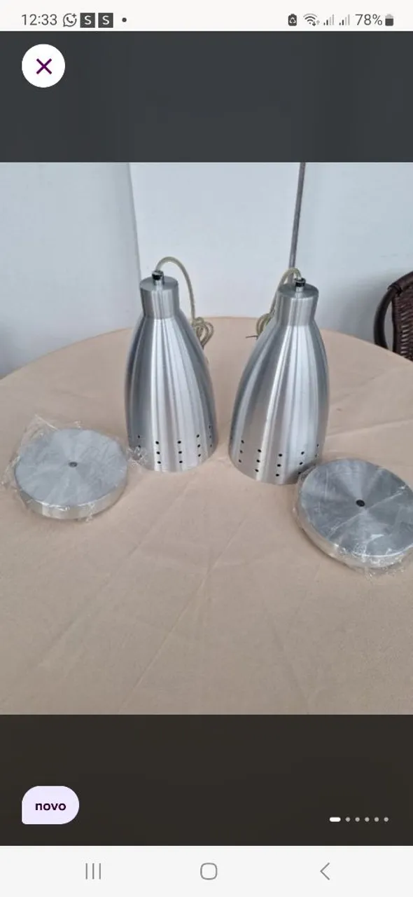 2 Pendentes de Alumínio escovado