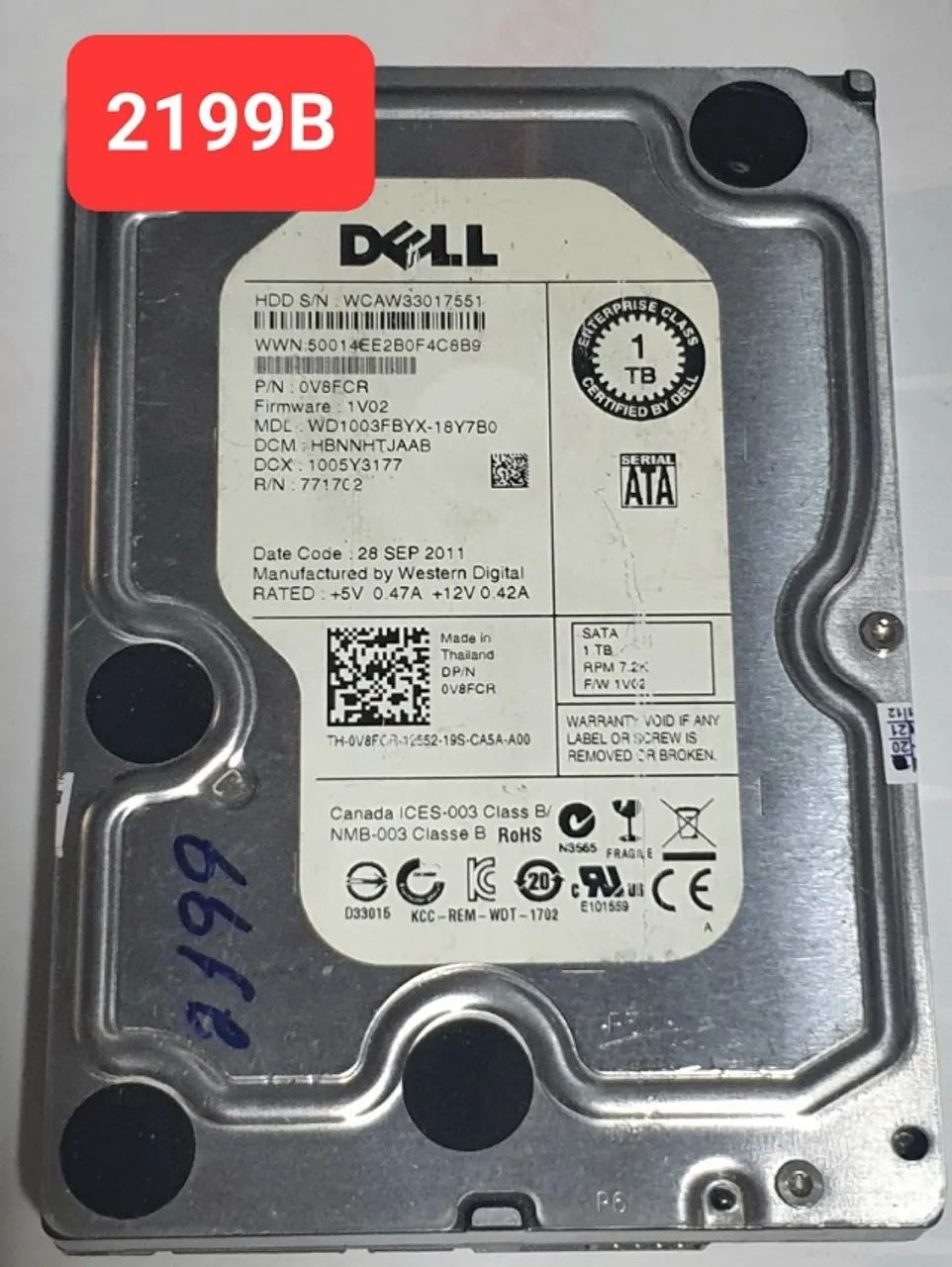 Placa Hd 1 Tb Wd1003fbyx-18y7b0 - Cod: 2199b