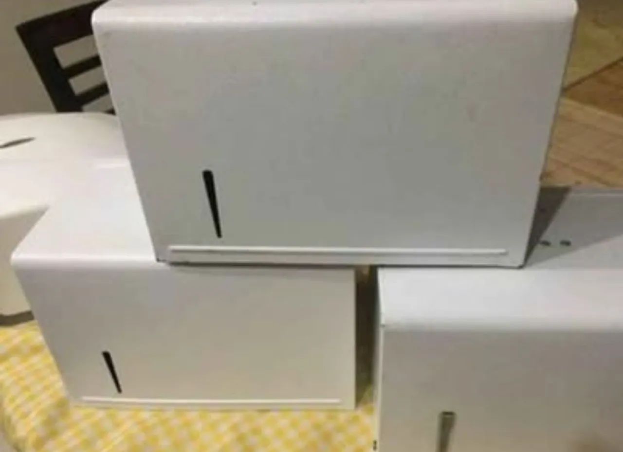 Dispenser de papel toalha metal branco (kit c/3 un.)