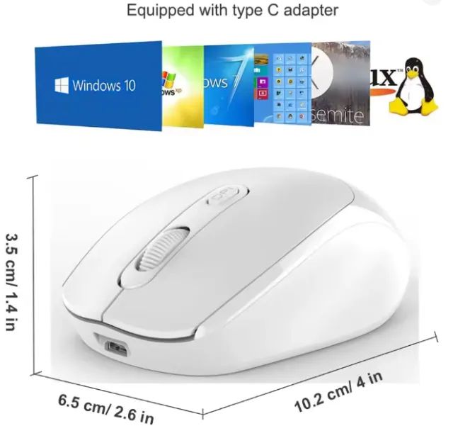 Mouse sem fio 2.4G Bluetooth Ergonômico Óptico PC Laptop Silencioso sem fio para Windows  - Foto 4