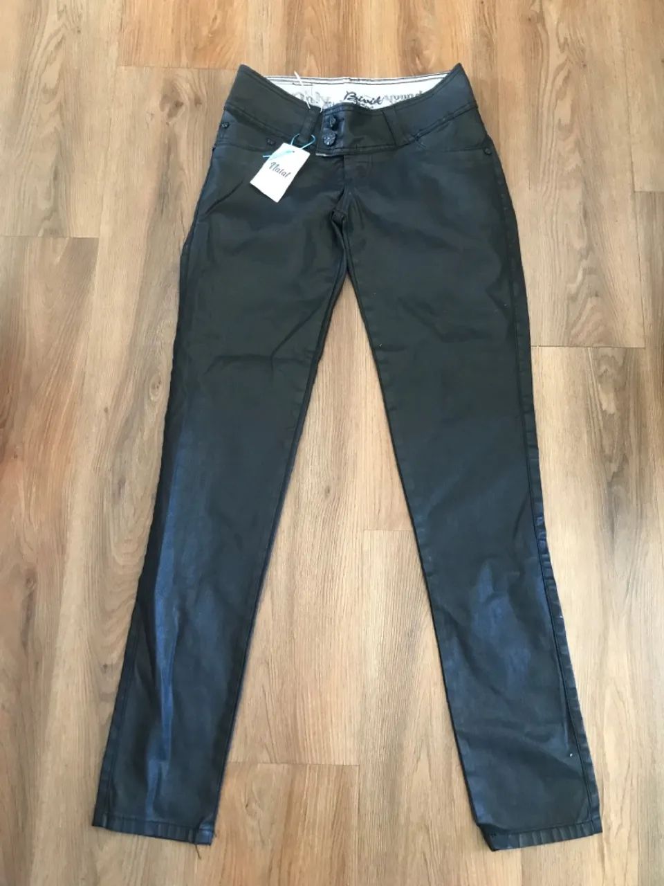 Calça de Couro Preta Animale Tamanho 36/38