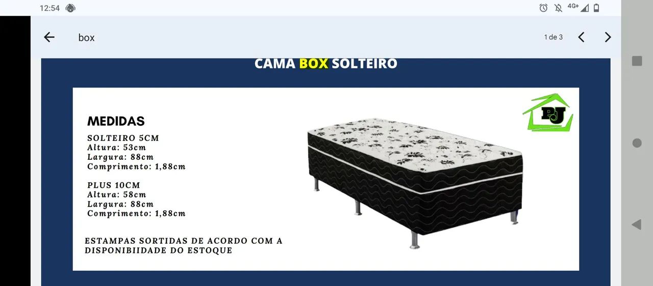 Cama Box Solteiro -na promoção 329$