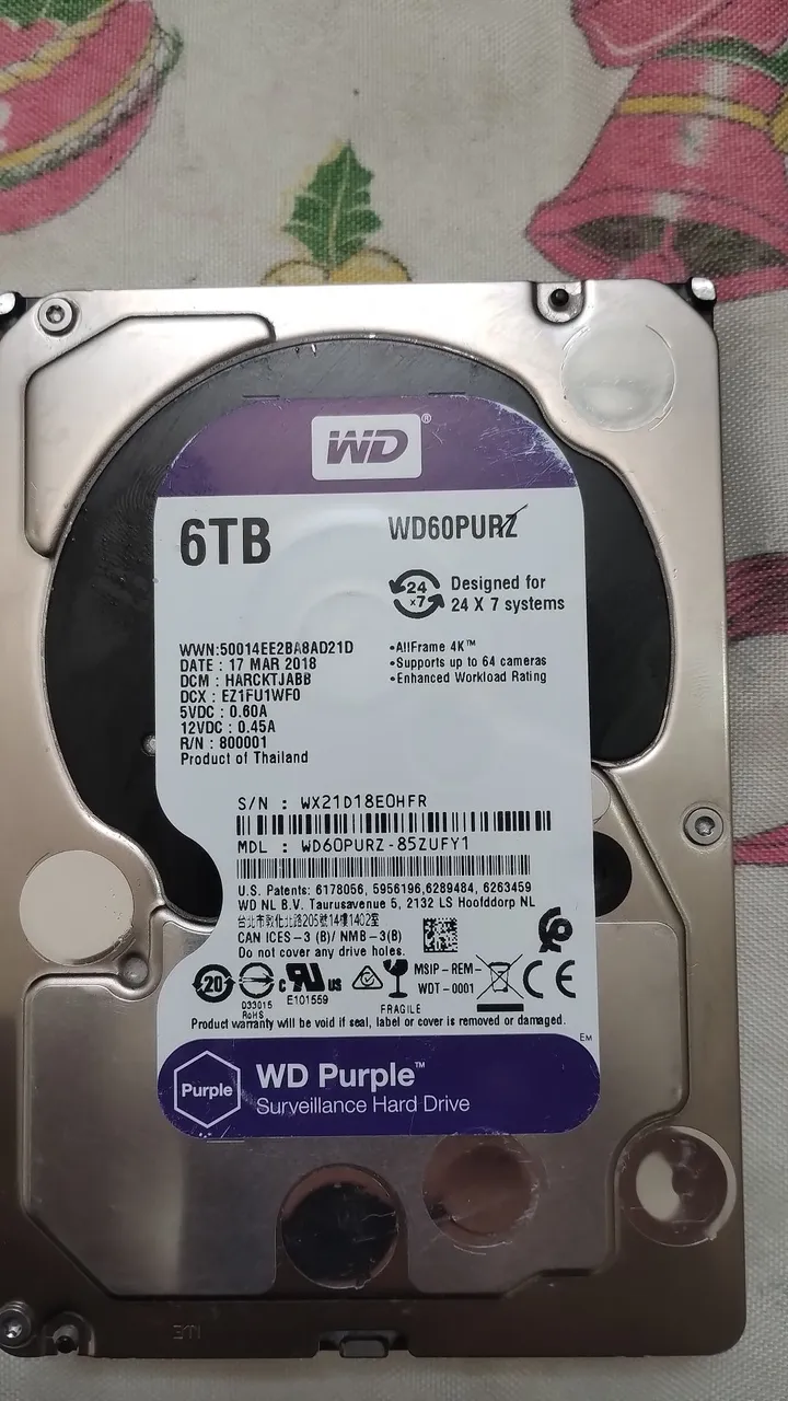 HD WD Purple 6TB - Ideal para CFTV