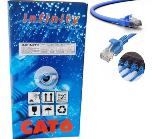 Cabo De Rede Cx 305m Utp Cat6 4 Pares Azul *envio Rapido