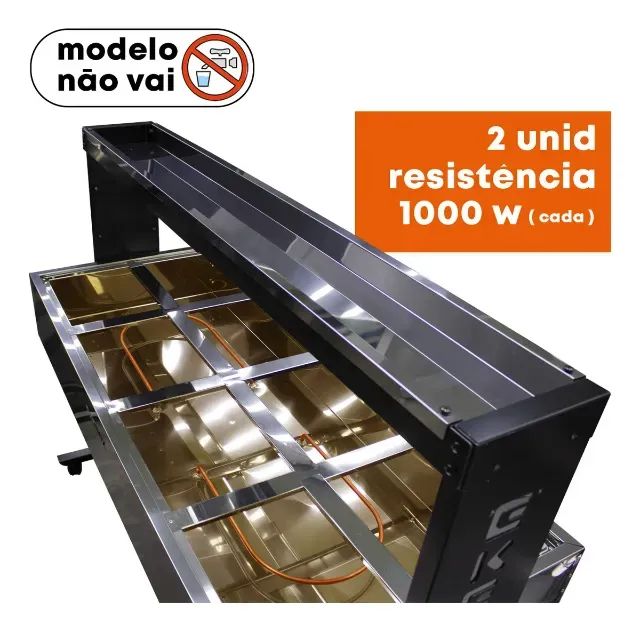 Carrinho Buffet Térmico Self Service Inox 8 Cubas 220v - Inox - 220v Carrinho Buffet Térmi - Foto 6