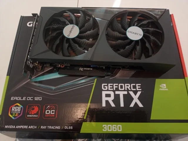 Placa de Vídeo RTX 3060 Gigabyte GeForce, 12 GB com defeito