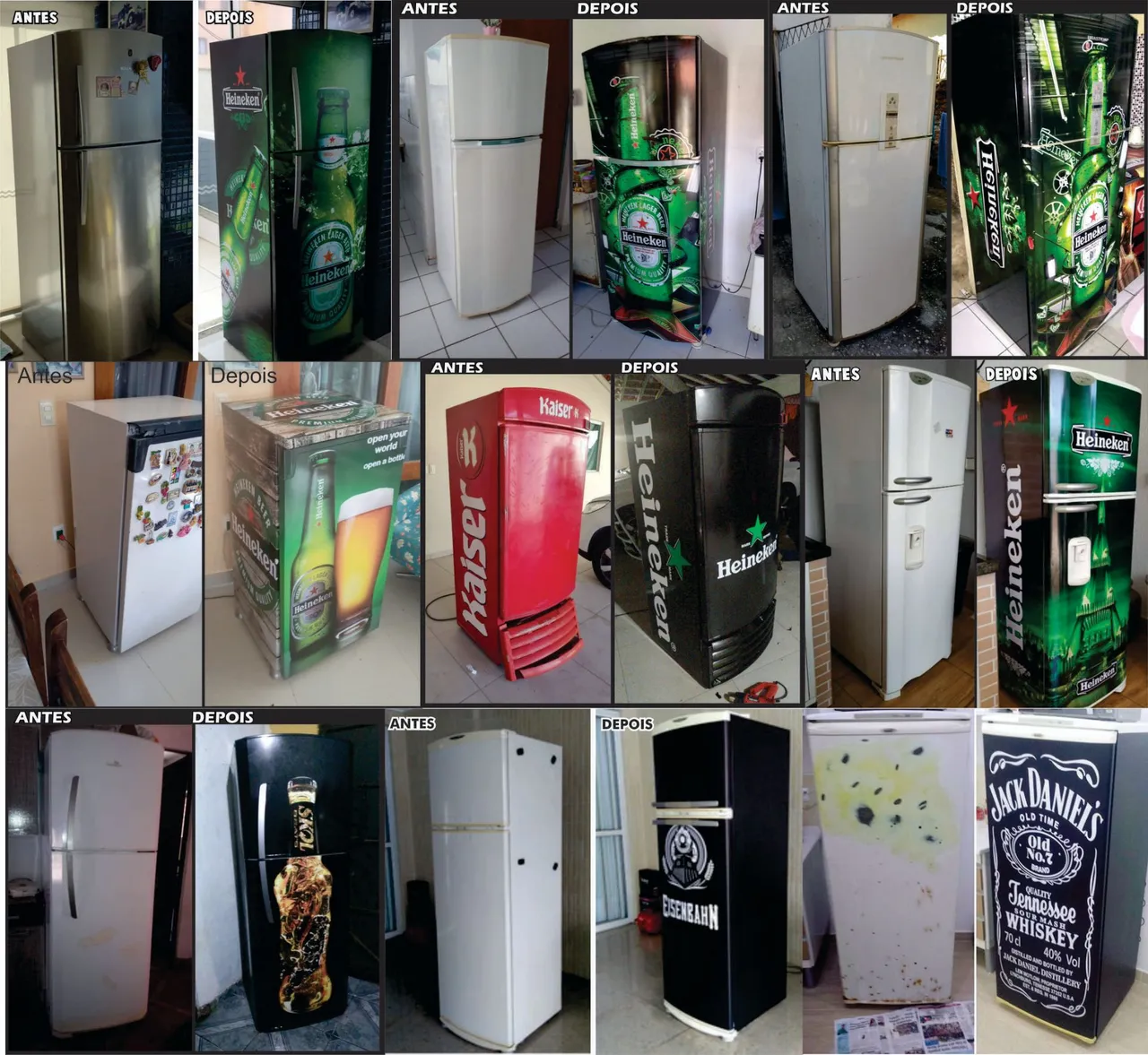 Envelopamento de geladeira, freezer, bebedouros e etc.