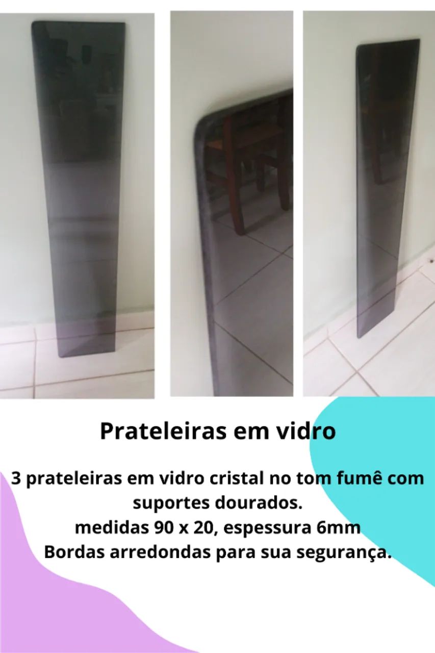 Prateleira resistente em vidro