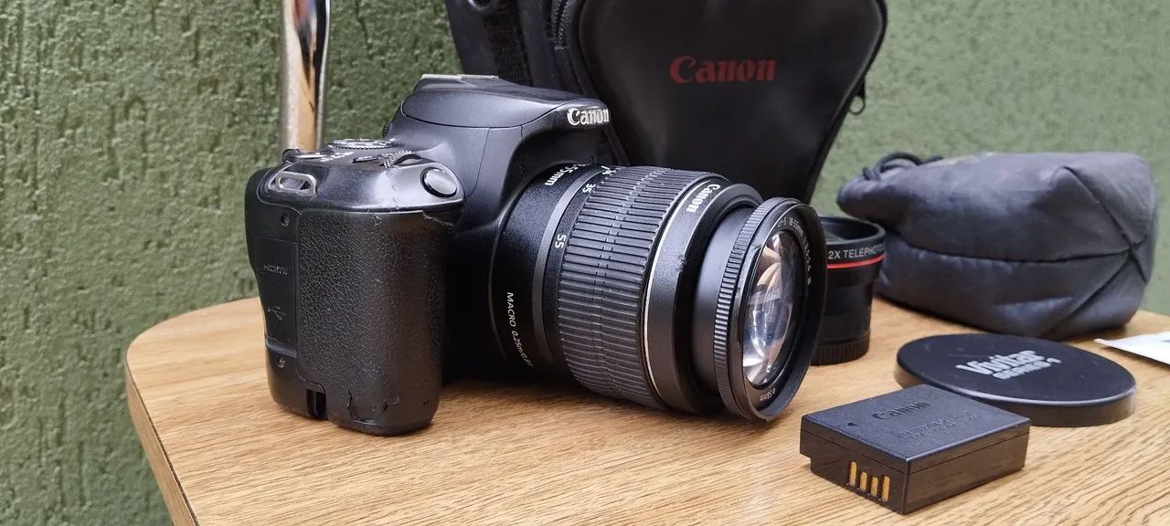 Canon SL2 Wi-fi com lente 18-55mm e adaptador lente Vivitar  - Foto 3