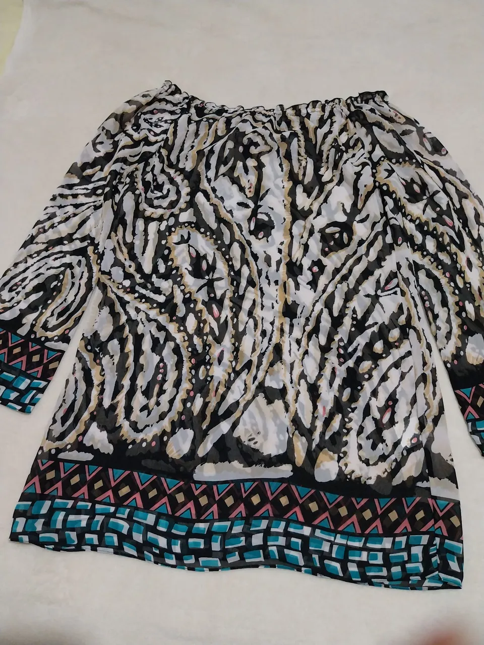 Blusa estampada com manga 3/4