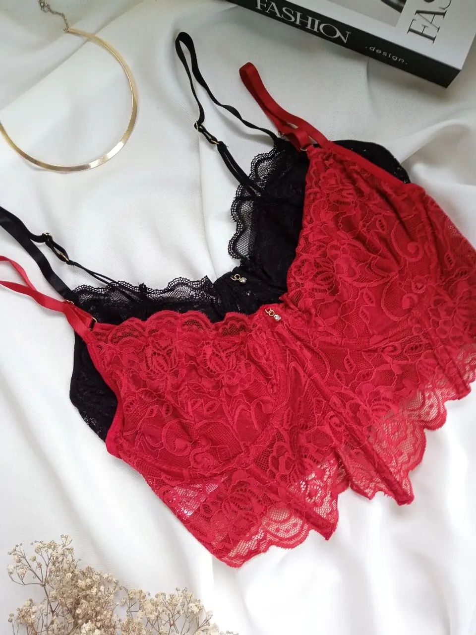 Corset Gio Renda com Detalhe em Jóia - Sexy, Confortável e Estiloso - R$69,90<br>