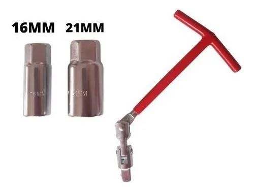 Chave Vela Articulada 16/21mm Com Soquete Automotiva carro moto - Foto 4
