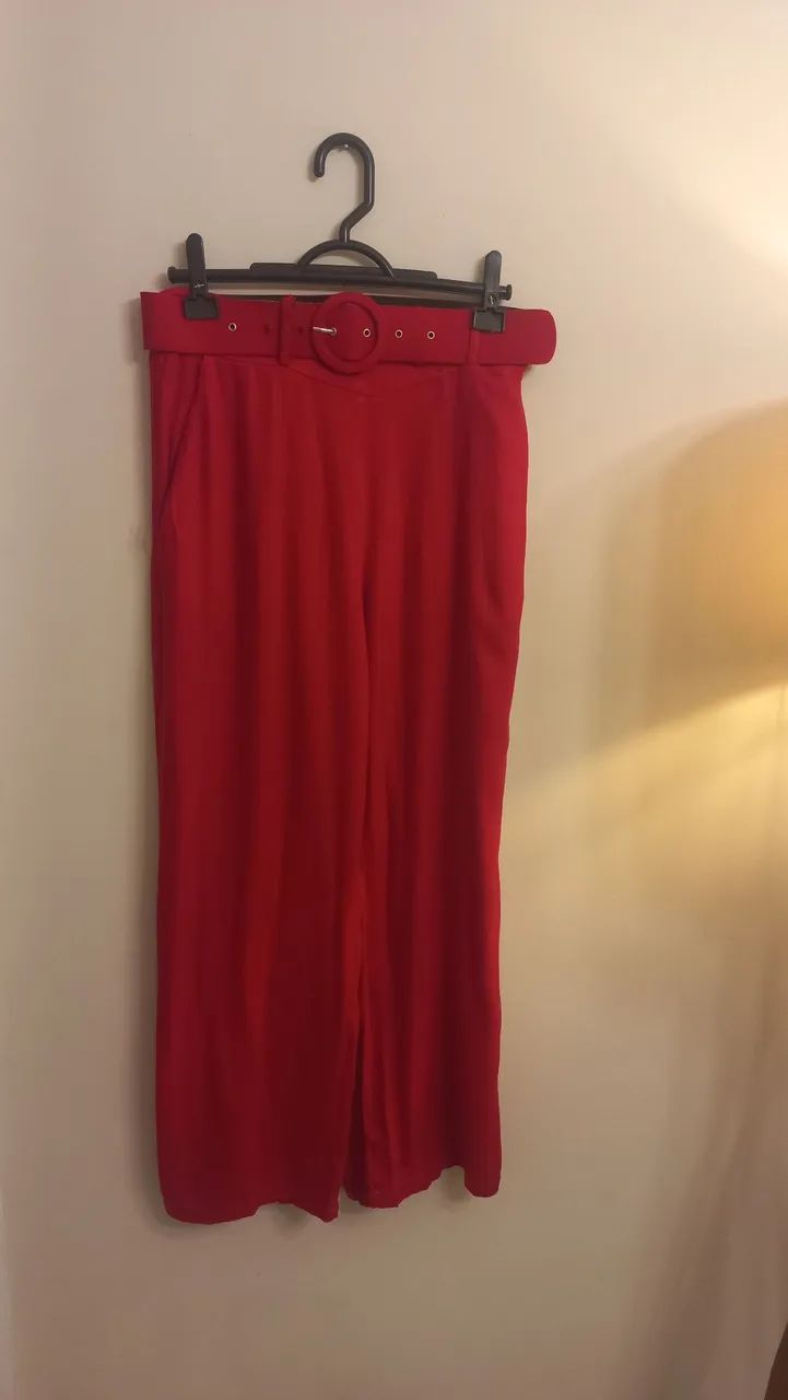 Pantalona vermelho queimado c/ cinto - Foto 3