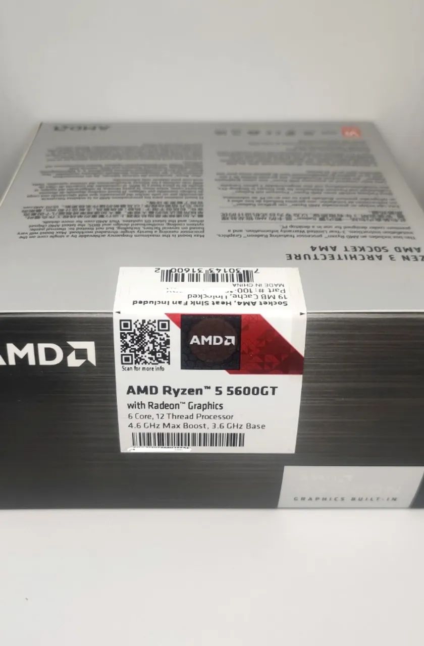 AMD Ryzen 5 5600GT Processor 6 Core 12 Threads 4.6GHz 4MB Cache AM4 [Sealed]64317759905154124