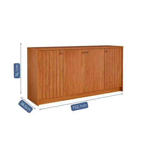 Buffet MDF Lia com Portas Detalhe Ripado - Foto 2