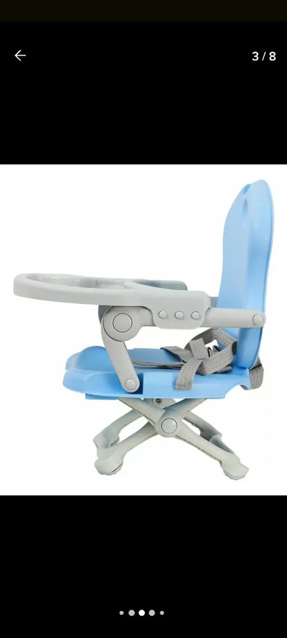 Cadeira de Refeição Infantil Portátil Azul