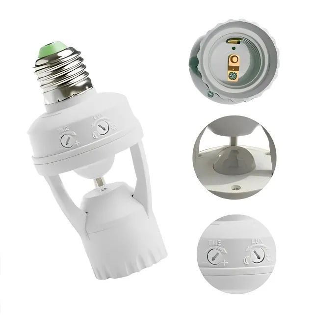 Sensor Presença C/ Fotocélula Para Lâmpada Soquete E27