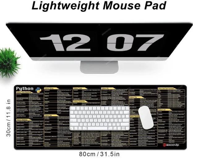 [Novo] Mouse Pad 800x300mm de Programação Python 800x300mm  Impressos, Base Anti - Foto 2