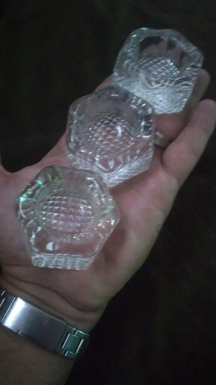 Trio de cinzeiros de cristal - Foto 5