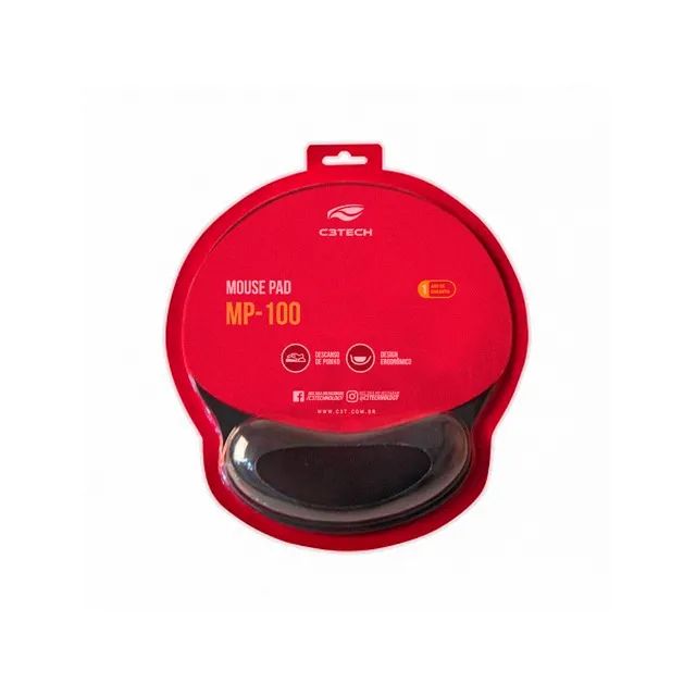 Mousepad Com Descanso de Punho C3Tech MP-100 25x23x2,2cm Ergonômico - WZetta - Foto 2