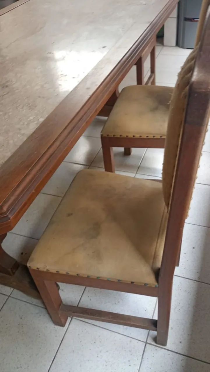 Mesa de madeira com mármore. - Foto 5