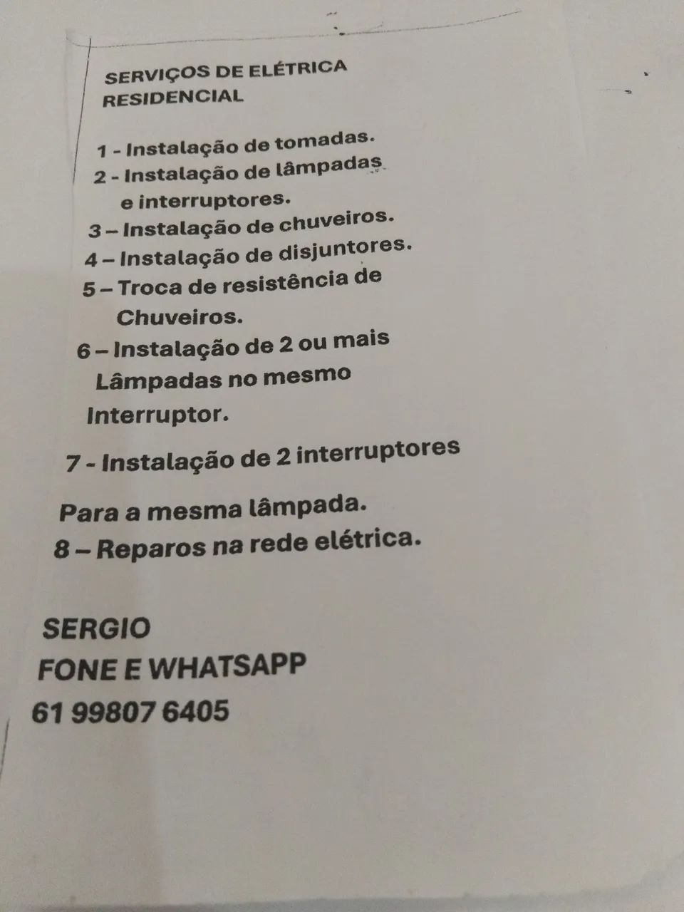Serviços residenciais