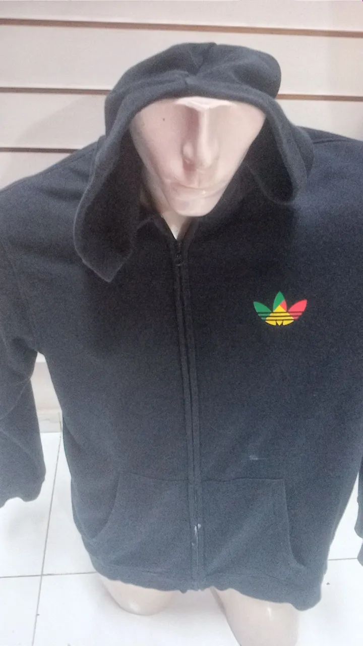 JAQUETA MOLETOM  ADIDAS COM CAPUZ  RASTA - Foto 4
