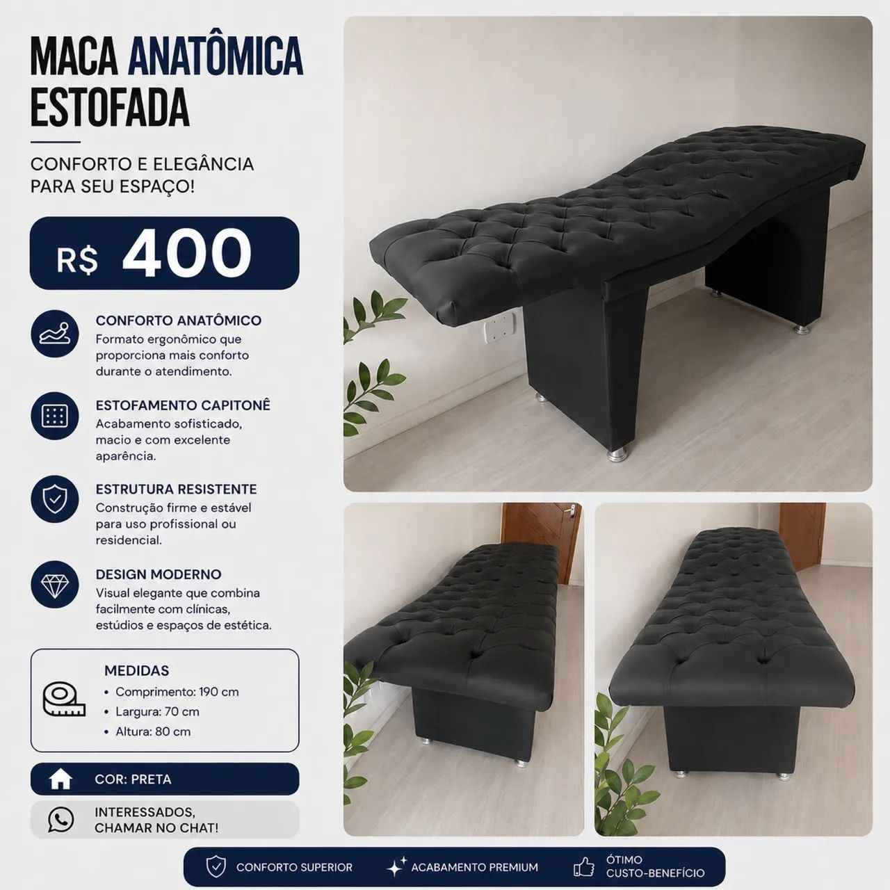 Maca Anatômica Estofada | 400 reais