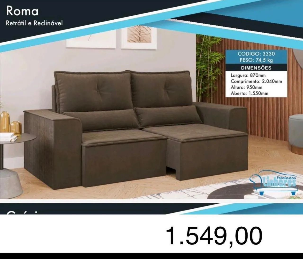 Sofá 1,80m Retrátil  - Foto 2