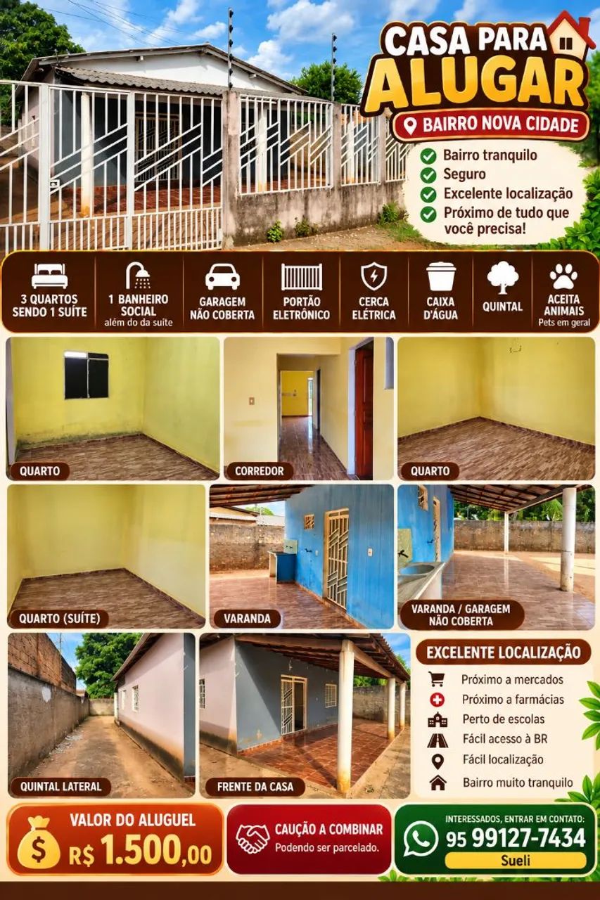 Casa para Alugar bairro Nova Cidade