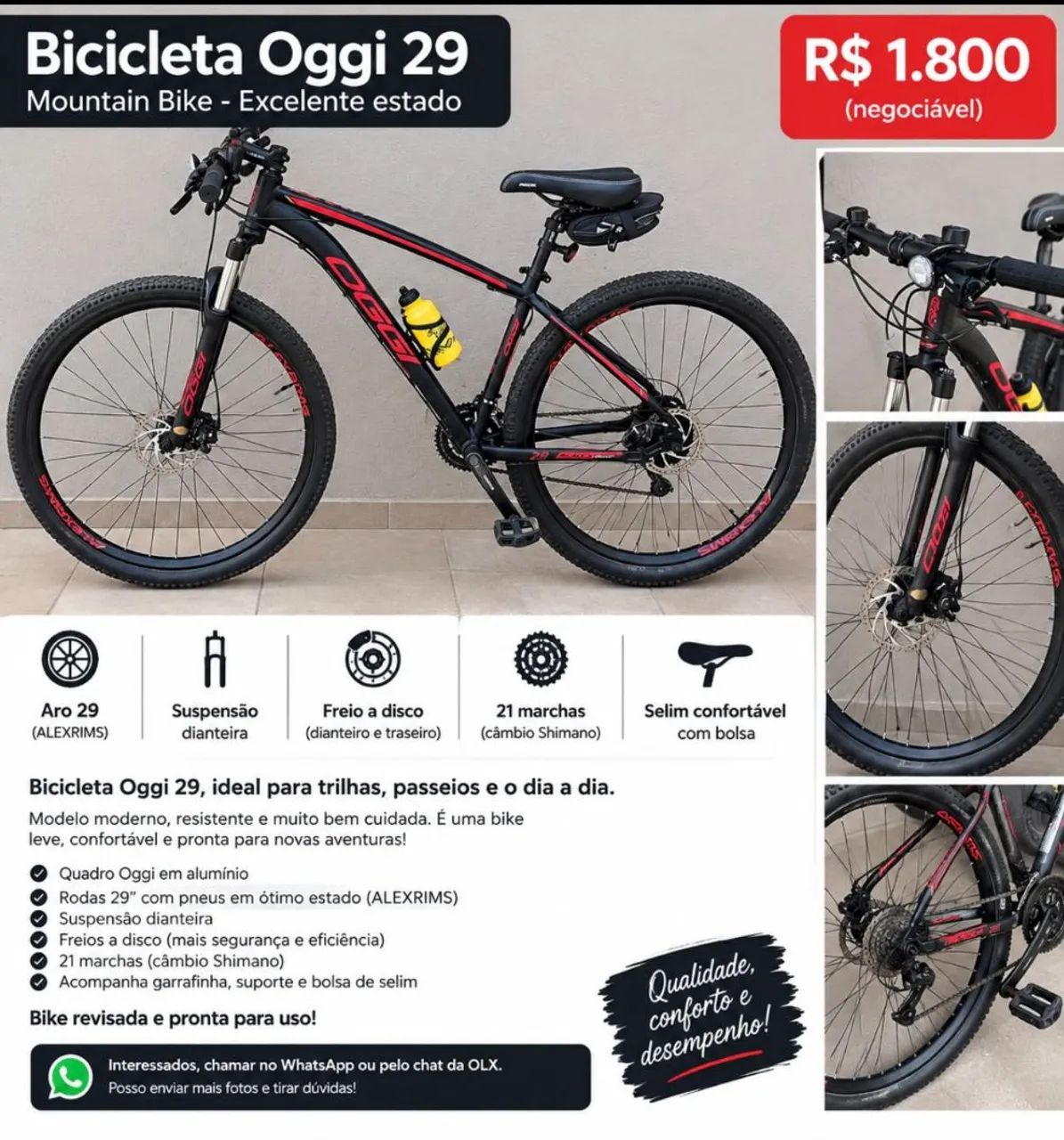 Bicicleta Oggi aro 29 muito nova