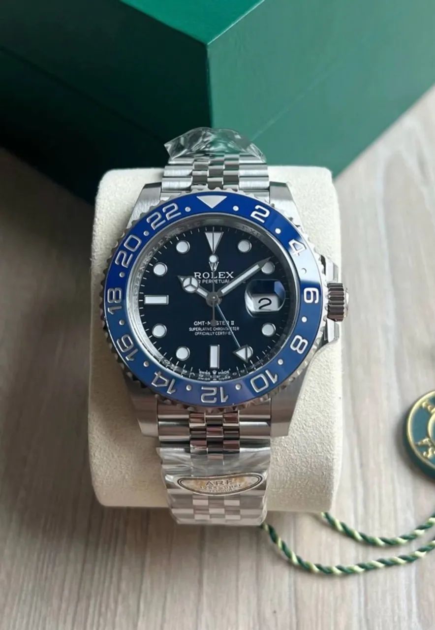 Rolex GMT master 2 jubile azul súper clone 3285 com caixa e cartão NFC - Foto 2