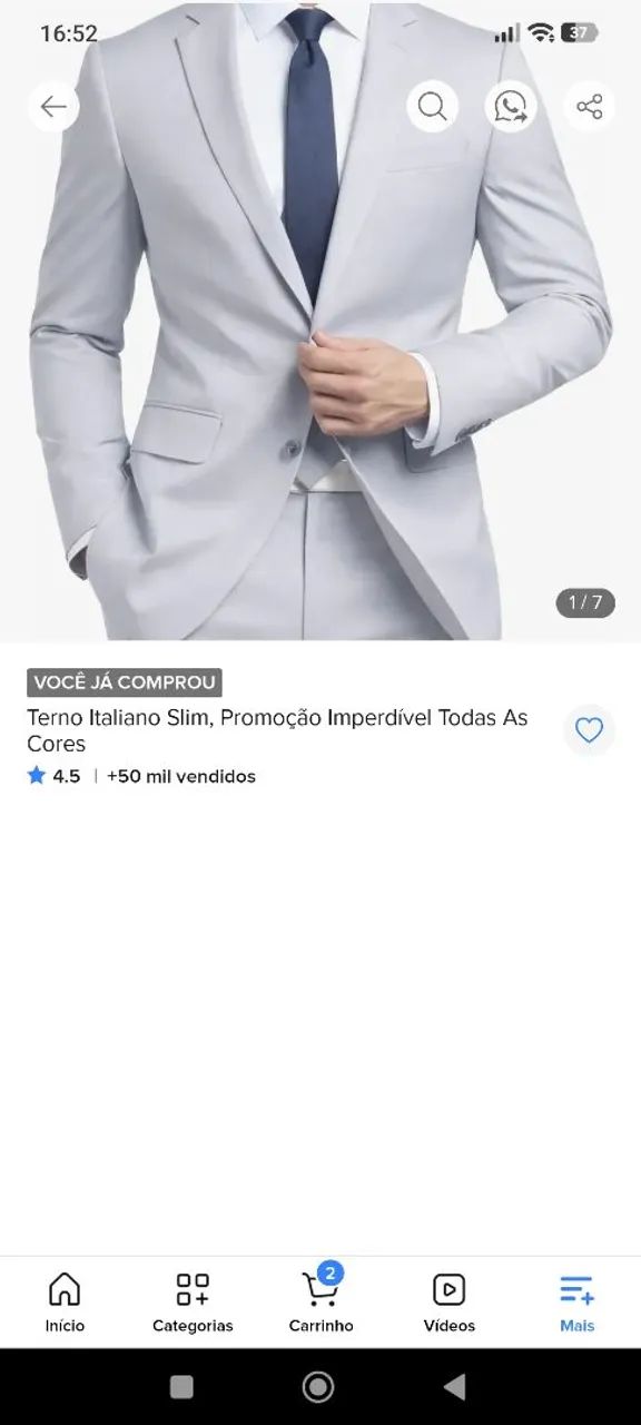 Terno Cinza nunca usado 
