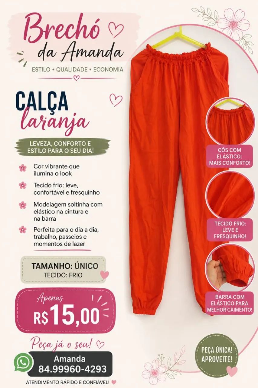 Calça laranja