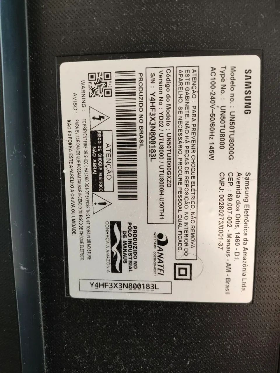 Tv Samsung 50 polegadas com controle  - Retirada de peças 