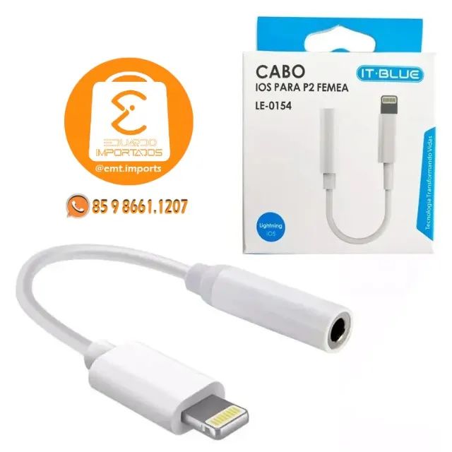 Cabo Adaptador P2 Femea para Lightning Macho LE-0154
