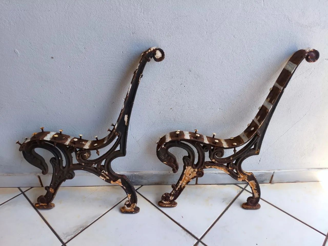 Pe de ferro fundido para banco 