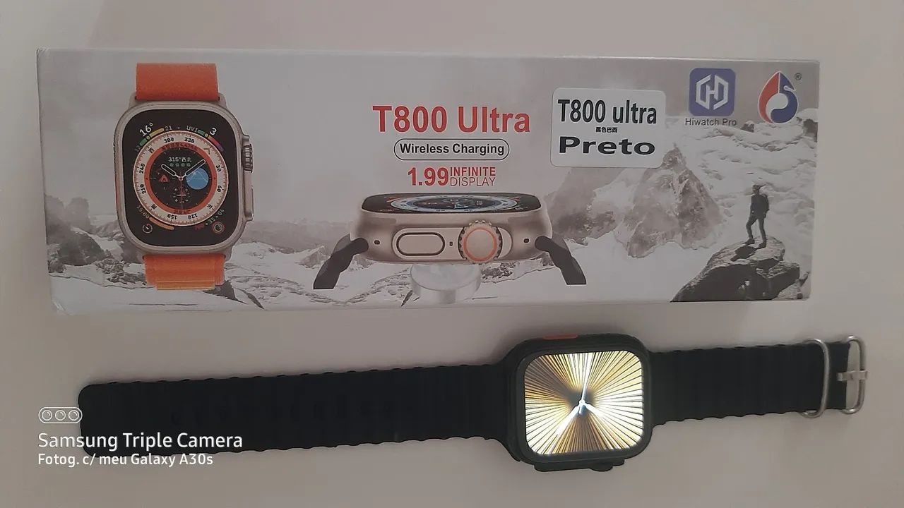 Smartwatch T800 Ultra Unissex com Pulseira preta  - Foto 3