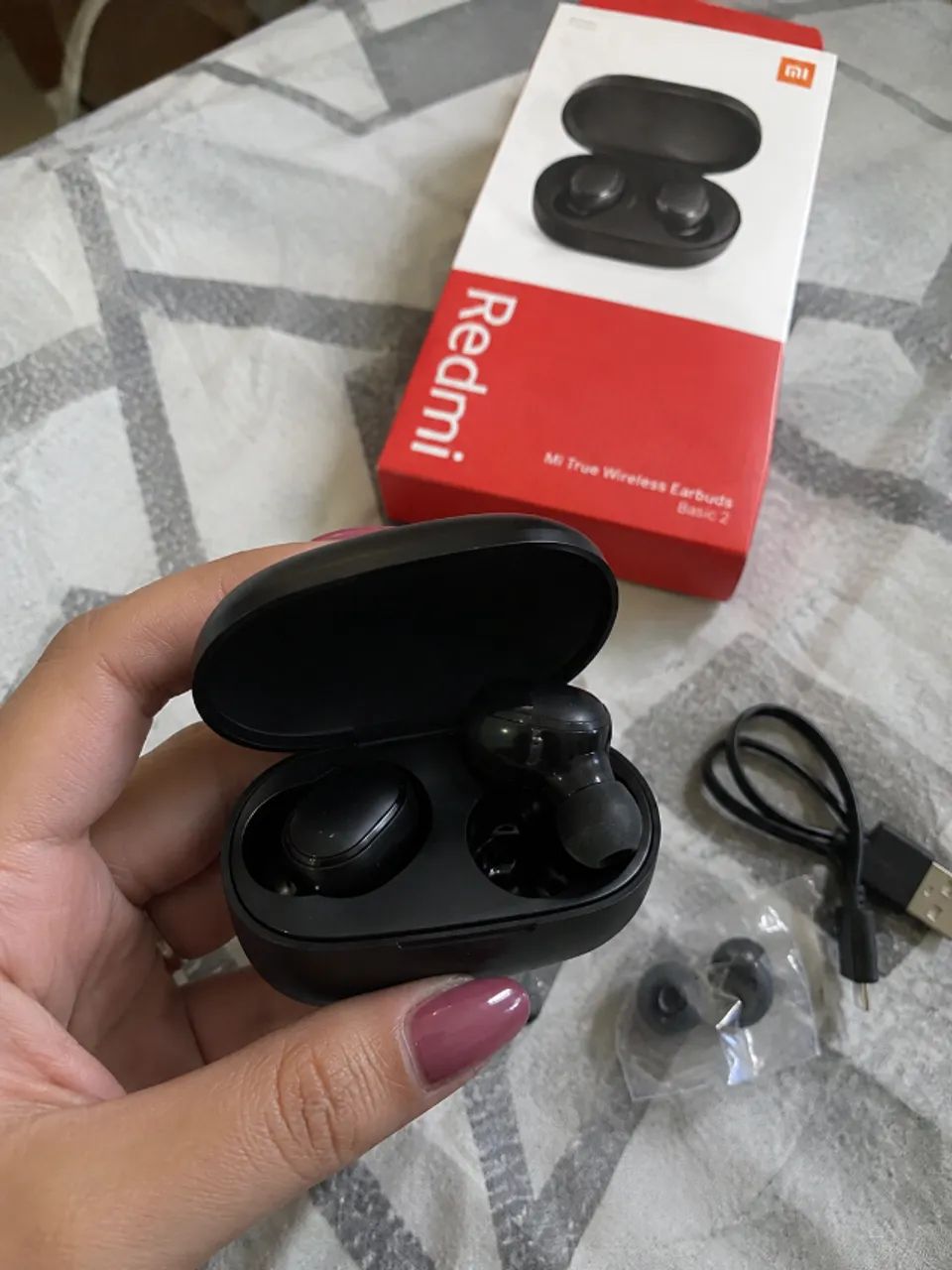 Fone Bluetooth TWS Redmi 5.0 com Microfone  | R$ 76  - Foto 3