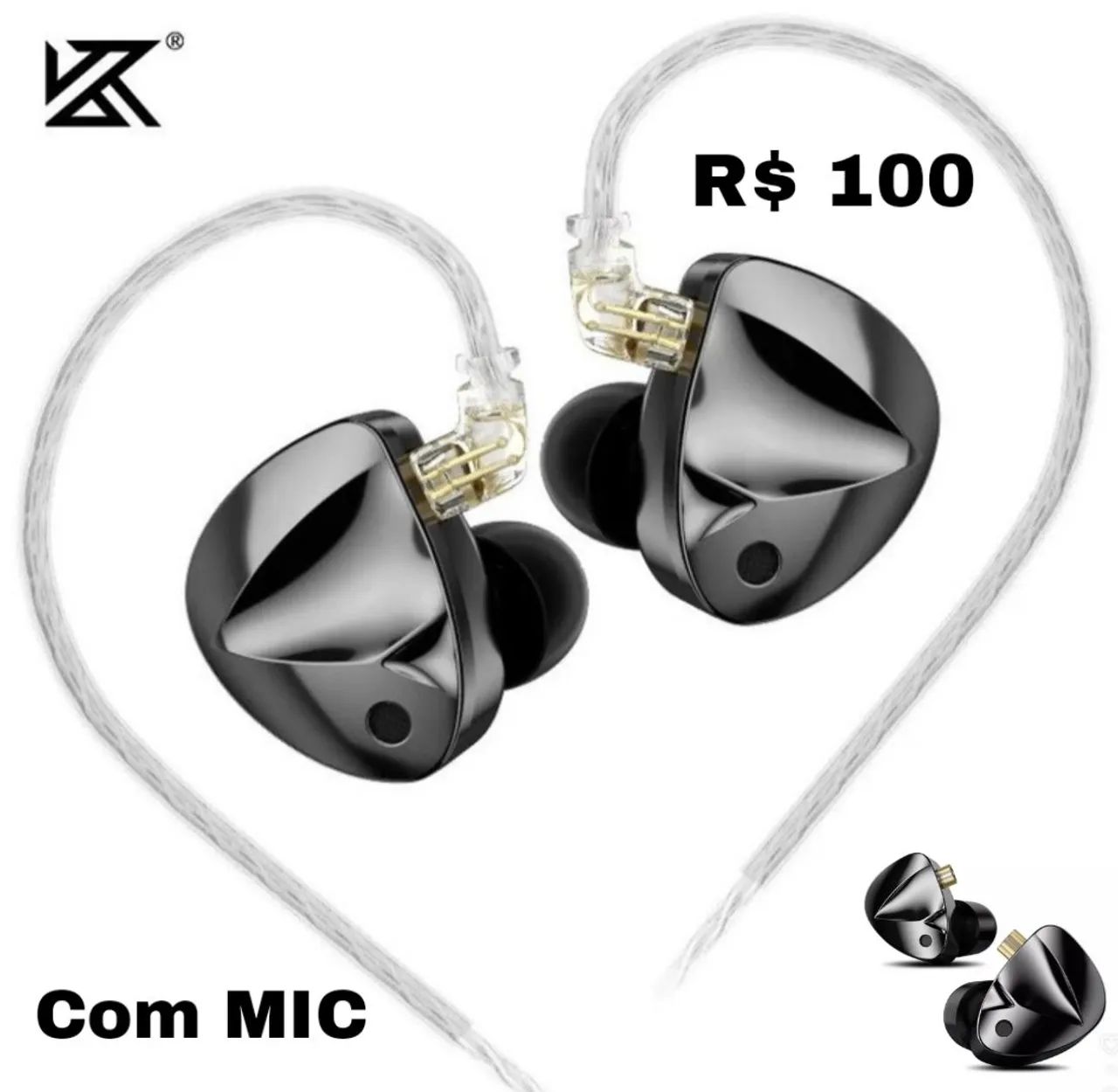 Fone KZ D-Fi com MIC R$ 100